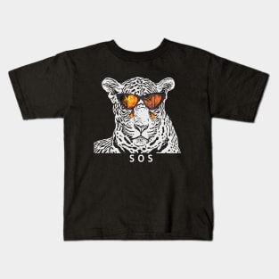 Leopard weeps at Burning Rain Forest Kids T-Shirt